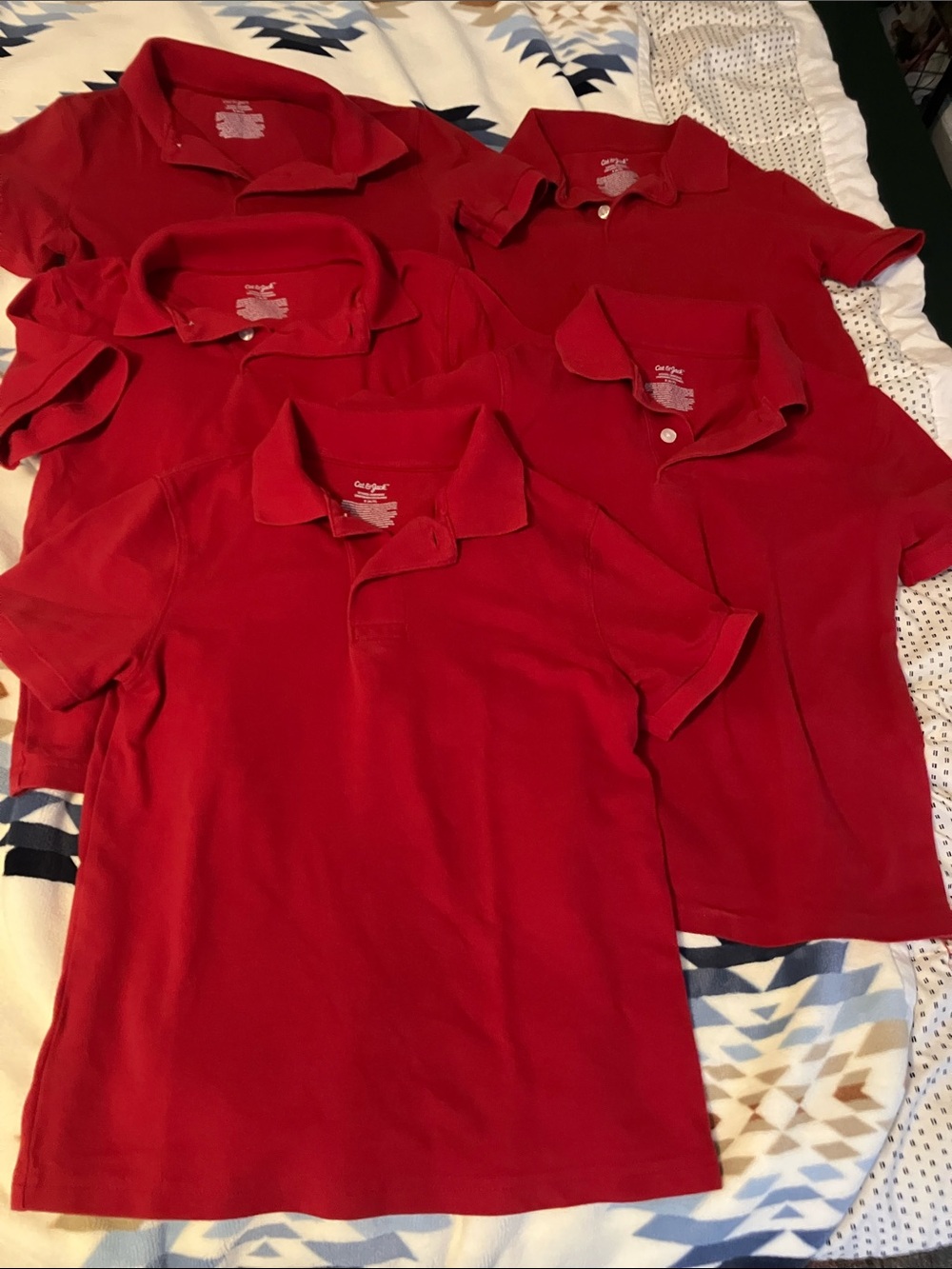 Cat & Jack Bright Red Kids Polo Pack